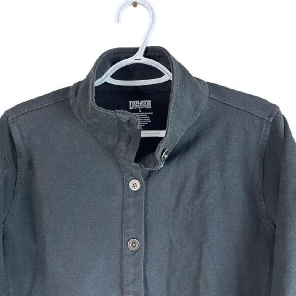 Duluth Trading Jacket‎ Womens L Black Button Up Cotton Nylon Spandex Blend